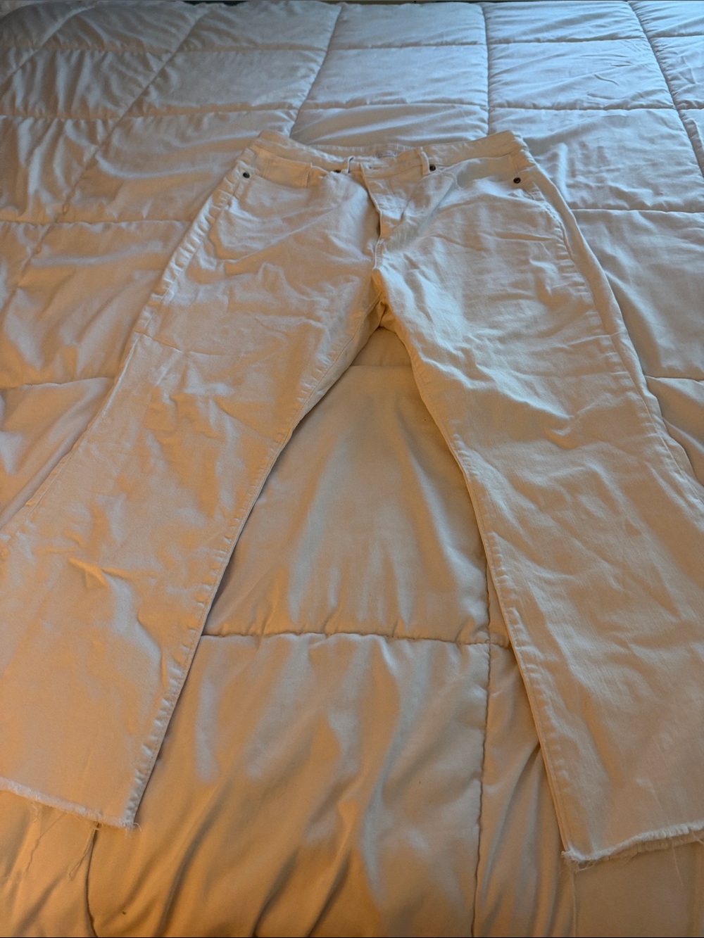 LOFT White Wide-Leg white Jeans